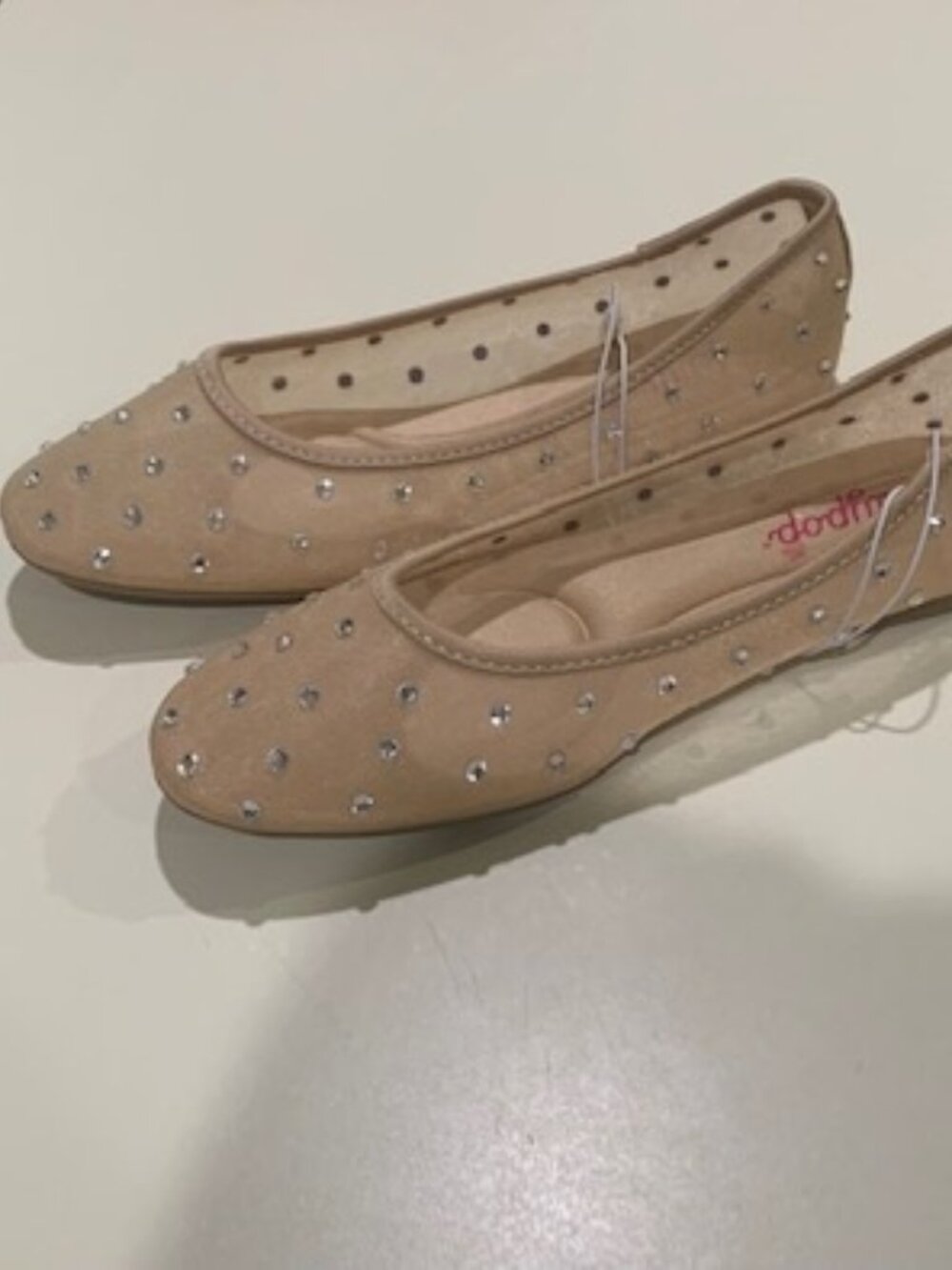 NEW Women's Jellypop Nude Sparkly Shoes 6.5 Ballet Flats Slip On Sequins